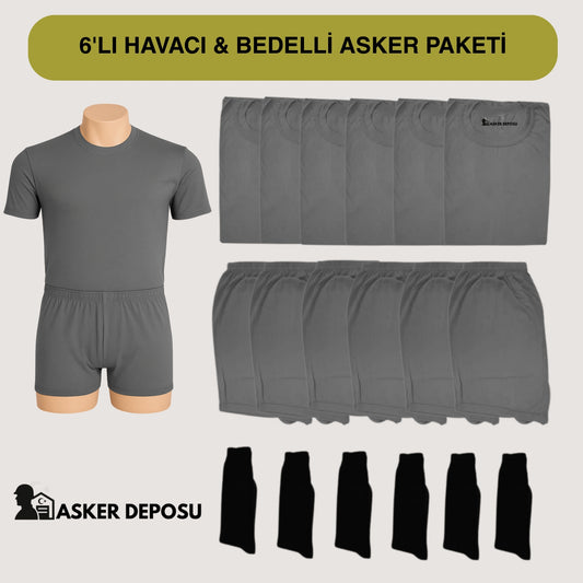 6’lı Havacı Asker Paketi (18 Parça) | Bedelli & Acemi Asker Malzemeleri – Asker Deposu