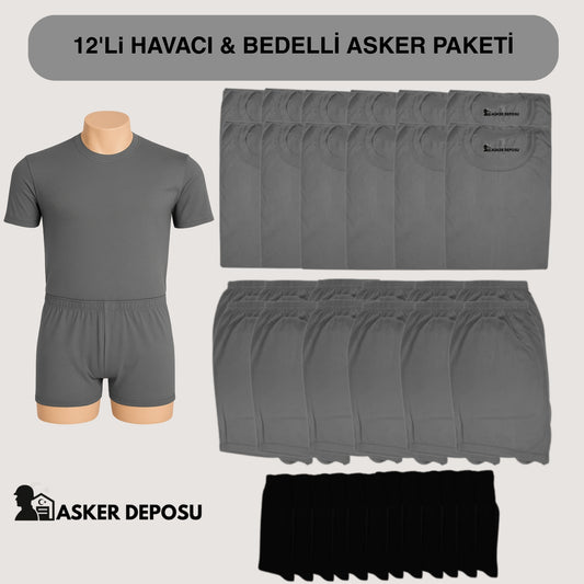 12’li Havacı Asker Paketi (36 Parça) | Bedelli & Acemi Asker Malzemeleri – Asker Deposu