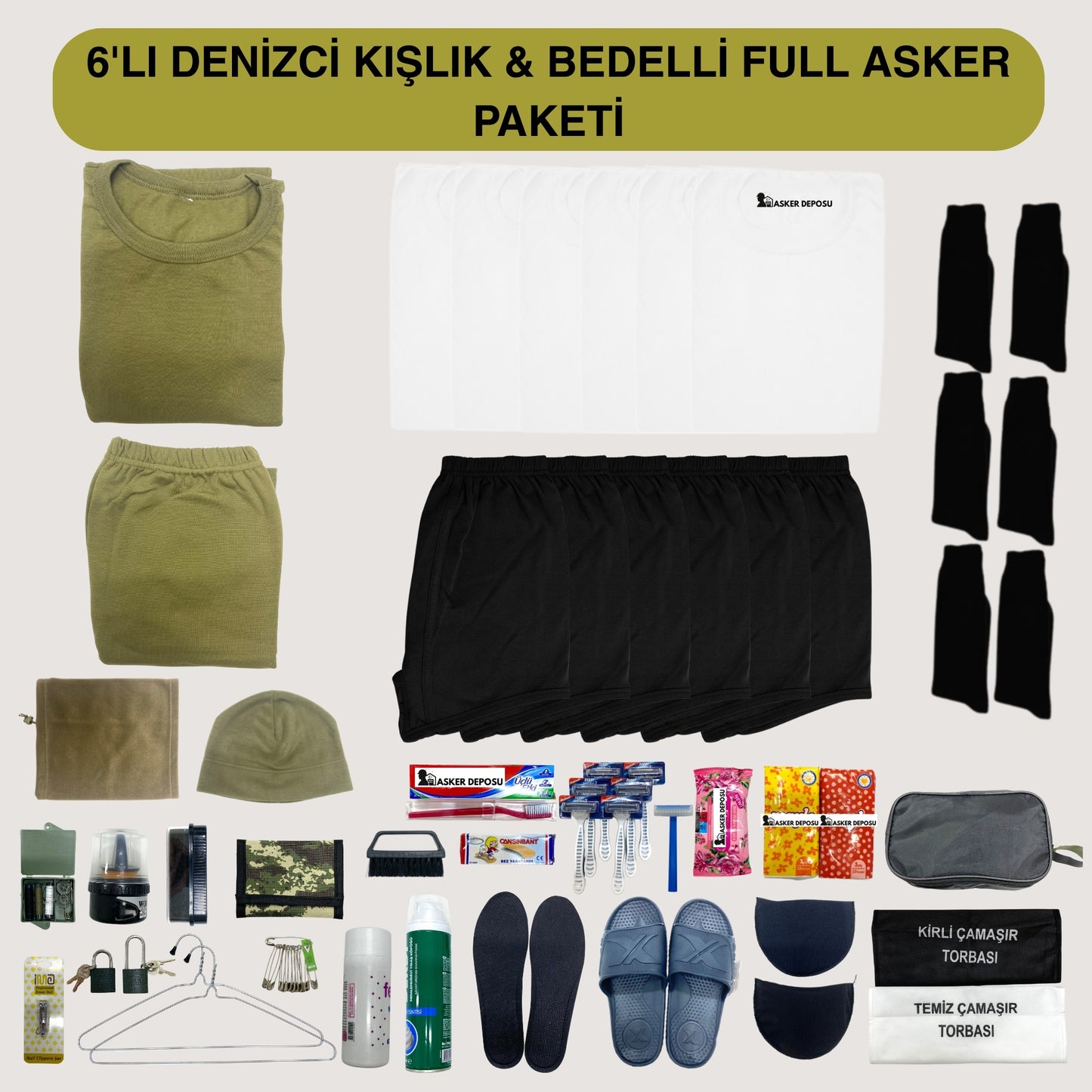 6’lı Denizci Kışlık Full Bedelli Asker Paketi (46 Parça) | Bedelli & Acemi Asker Malzemeleri – Asker Deposu