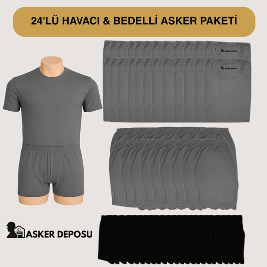 24’lü Havacı Asker Paketi (72 Parça) | Bedelli & Acemi Asker Malzemeleri – Asker Deposu