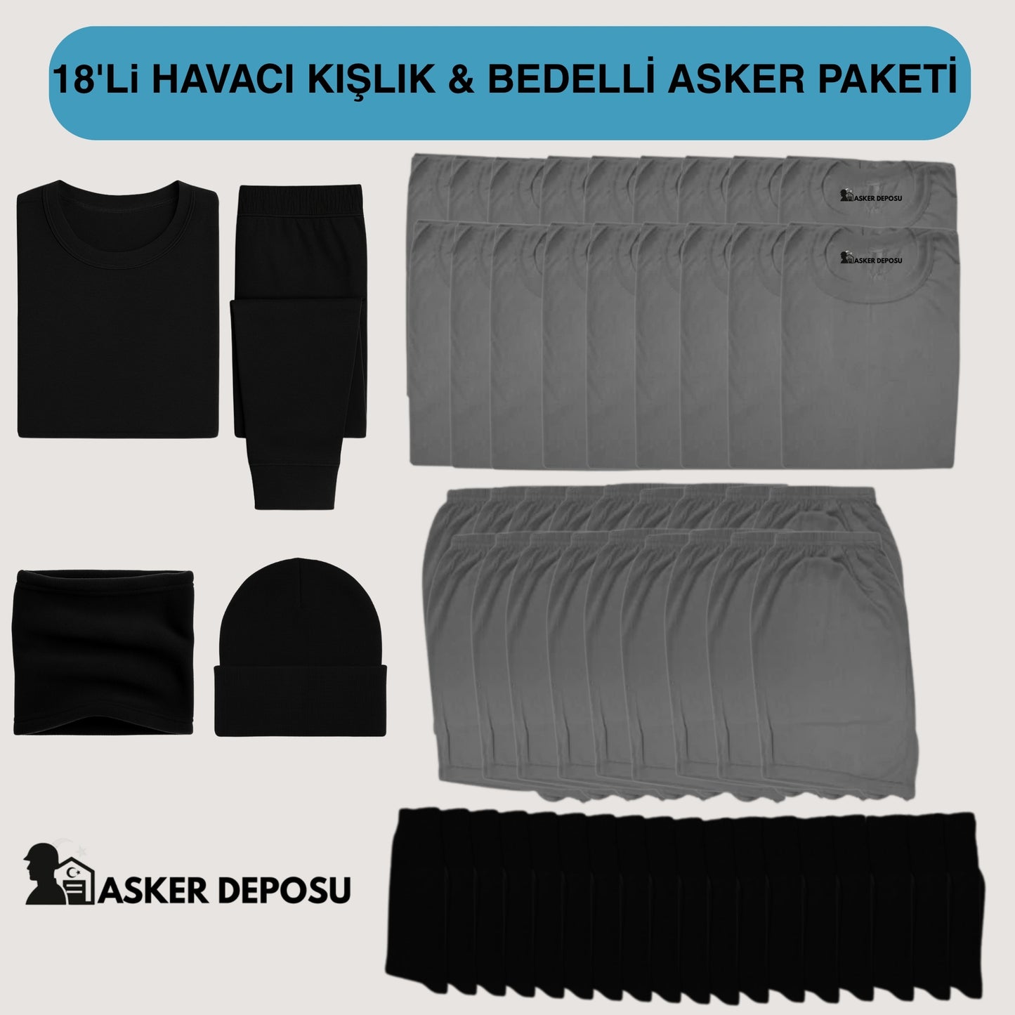 18’li Havacı Kışlık Bedelli Asker Paketi (58 Parça) | Bedelli & Acemi Asker Malzemeleri – Asker Deposu