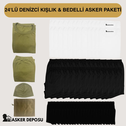 24’lü Denizci Kışlık Bedelli Asker Paketi (76 Parça) | Bedelli & Acemi Asker Malzemeleri – Asker Deposu