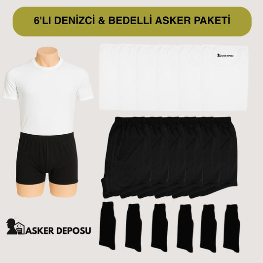 6’lı Denizci Asker Paketi (18Parça) | Bedelli & Acemi Asker Malzemeleri – Asker Deposu