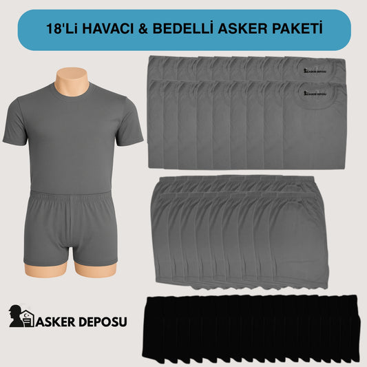 18’li Havacı Asker Paketi (54 Parça) | Bedelli & Acemi Asker Malzemeleri – Asker Deposu