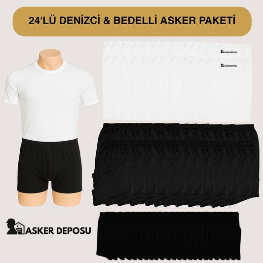 24’lü Denizci Asker Paketi (72Parça) | Bedelli & Acemi Asker Malzemeleri – Asker Deposu