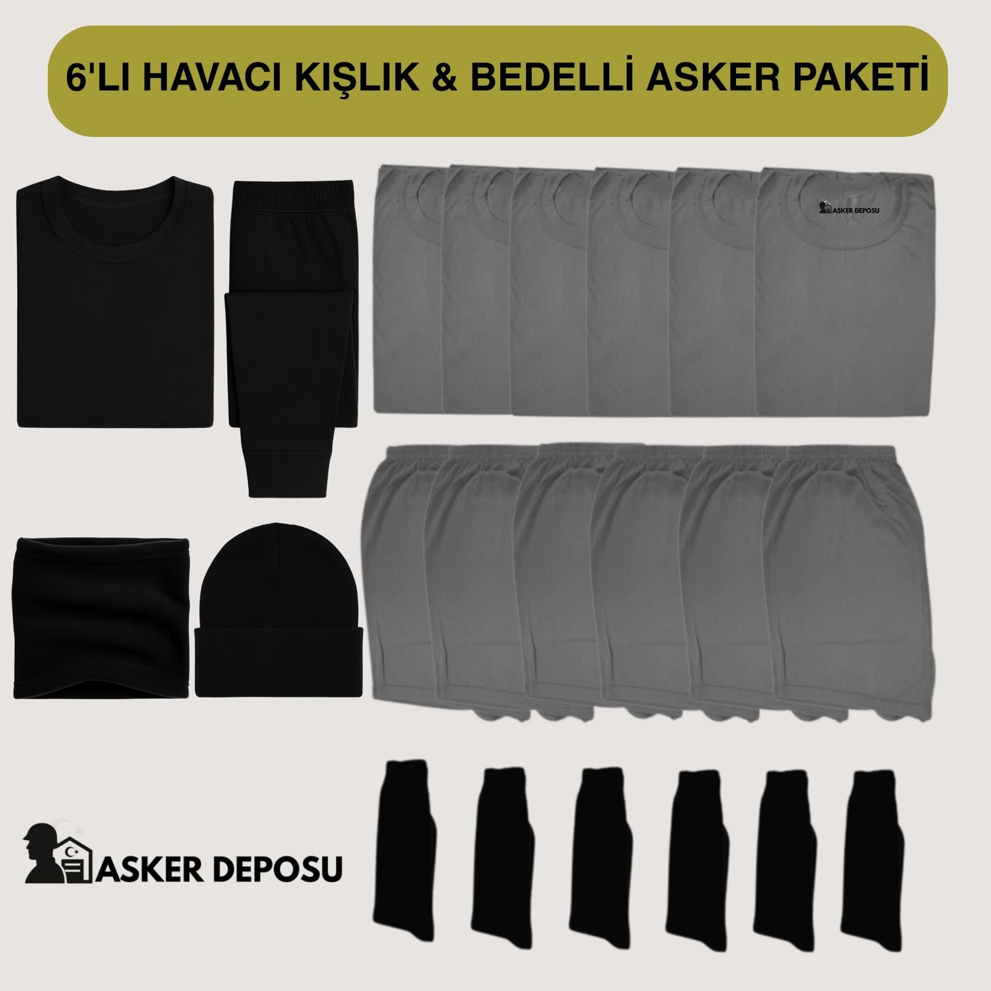 6’lı Havacı Kışlık Bedelli Asker Paketi (22 Parça) | Bedelli & Acemi Asker Malzemeleri – Asker Deposu