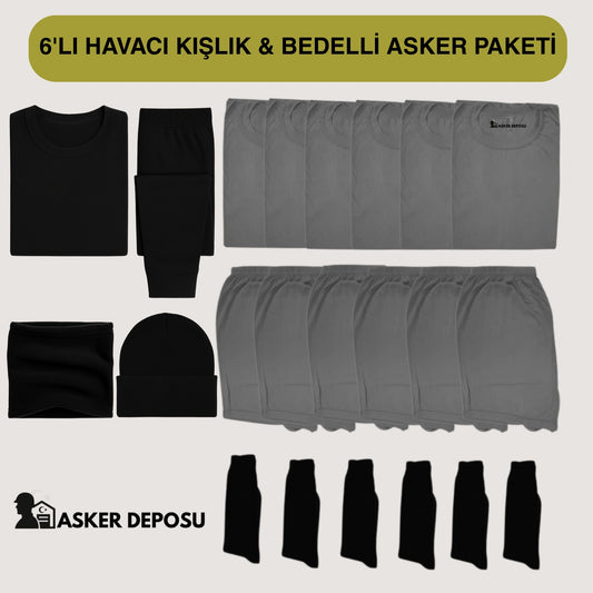 6’lı Havacı Kışlık Bedelli Asker Paketi (22 Parça) | Bedelli & Acemi Asker Malzemeleri – Asker Deposu