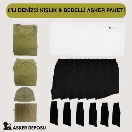 6’lı Denizci Kışlık Bedelli Asker Paketi (22 Parça) | Bedelli & Acemi Asker Malzemeleri – Asker Deposu