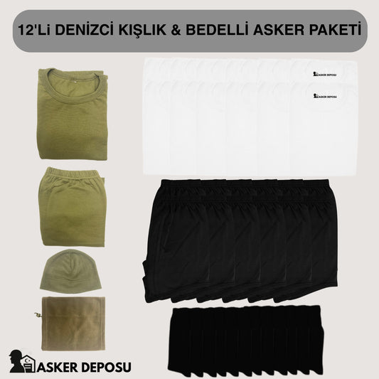 12’li Denizci Kışlık Bedelli Asker Paketi (40 Parça) | Bedelli & Acemi Asker Malzemeleri – Asker Deposu