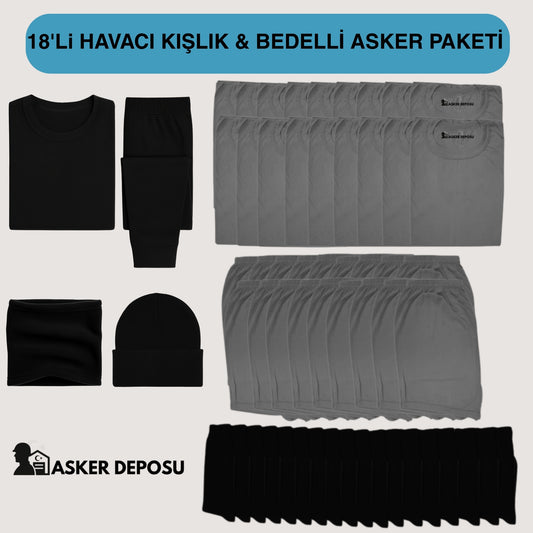 18’li Havacı Kışlık Bedelli Asker Paketi (58 Parça) | Bedelli & Acemi Asker Malzemeleri – Asker Deposu