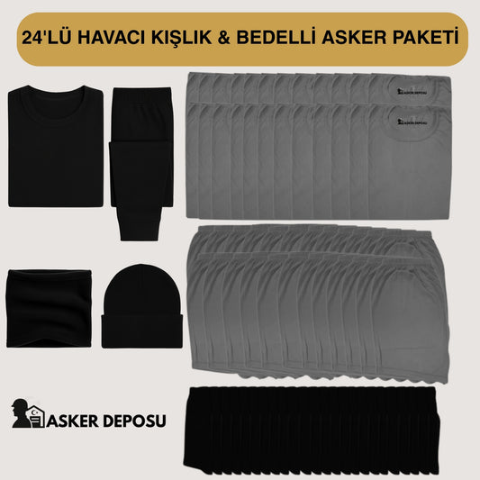 24’lü Havacı Kışlık Bedelli Asker Paketi (76 Parça) | Bedelli & Acemi Asker Malzemeleri – Asker Deposu