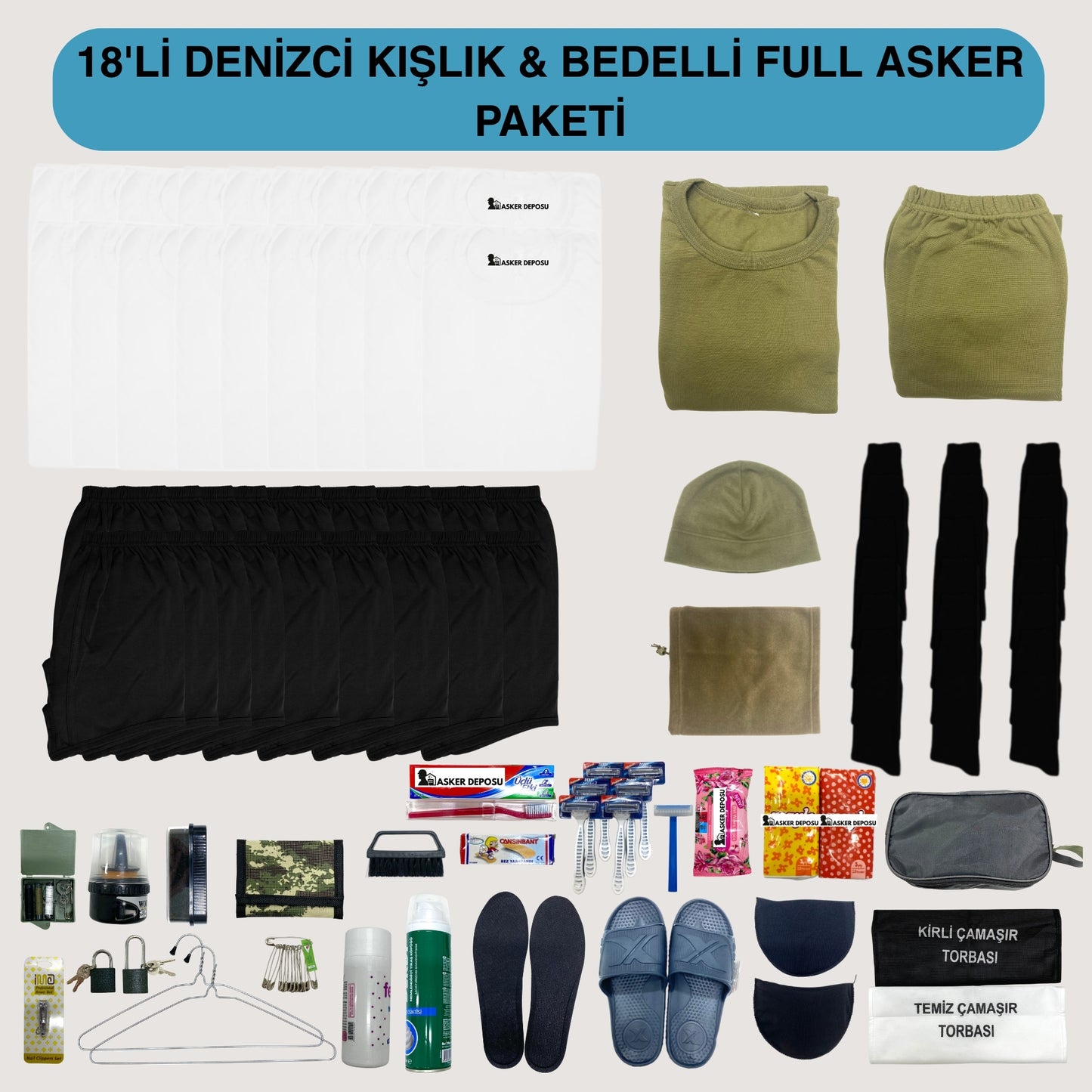 18’li Denizci Kışlık Full Bedelli Asker Paketi (88 Parça) | Bedelli & Acemi Asker Malzemeleri – Asker Deposu